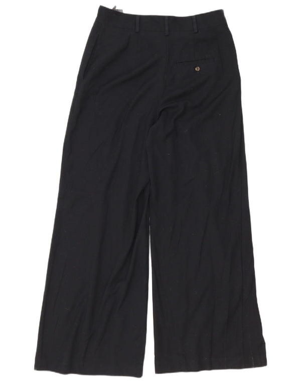 Calça casual feminina de perna larga Marks & Spencer Reino Unido 10 pequena W30 L30 preta
