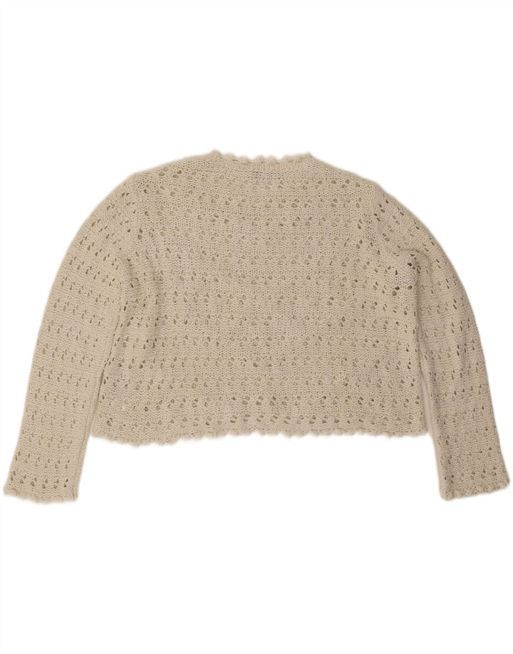 Zara suéter feminino oversized com gola redonda, Reino Unido 10 pequeno branco
