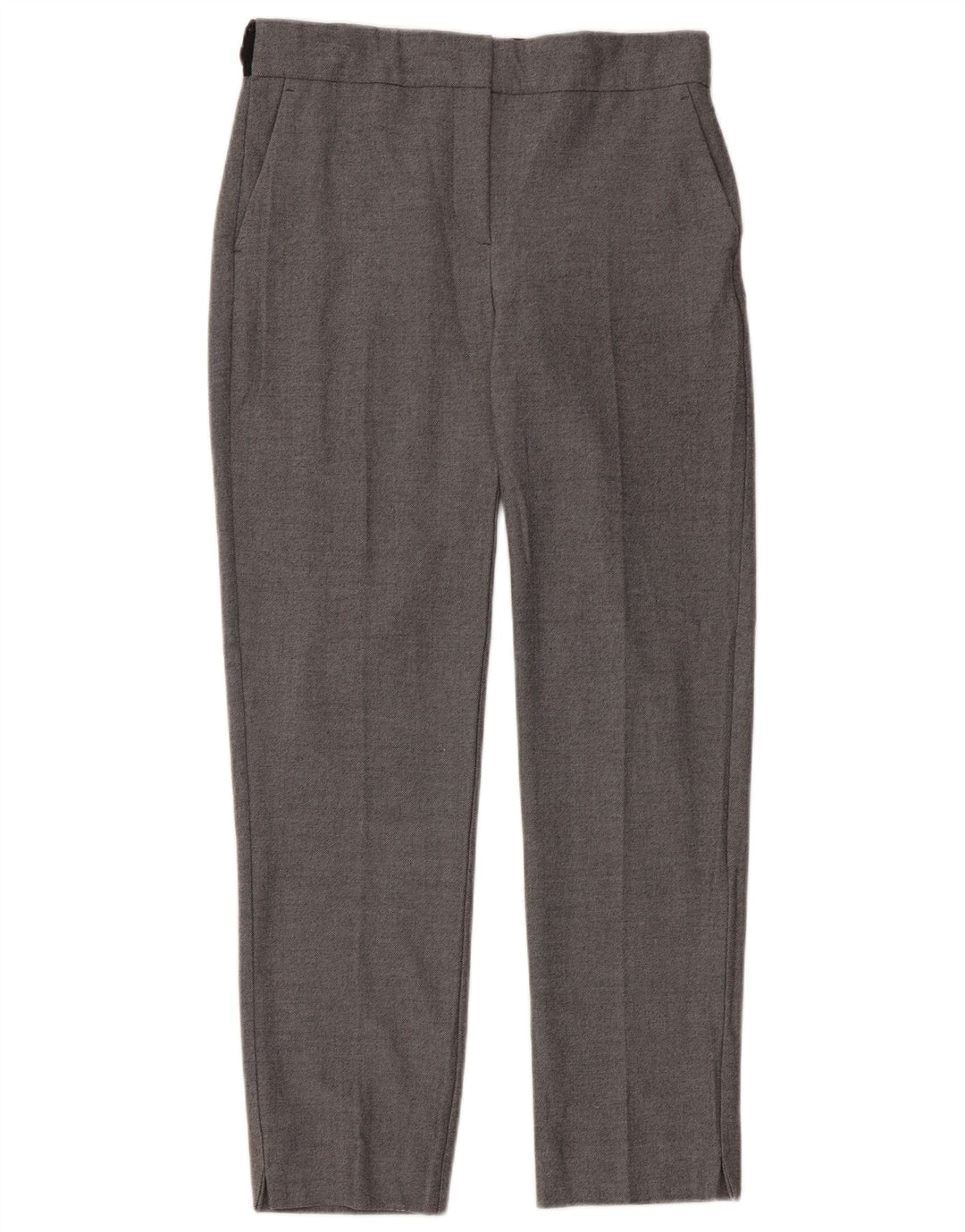 Calça Chino Reta Feminina Zara Pequena W26 L27 Poliéster Cinza