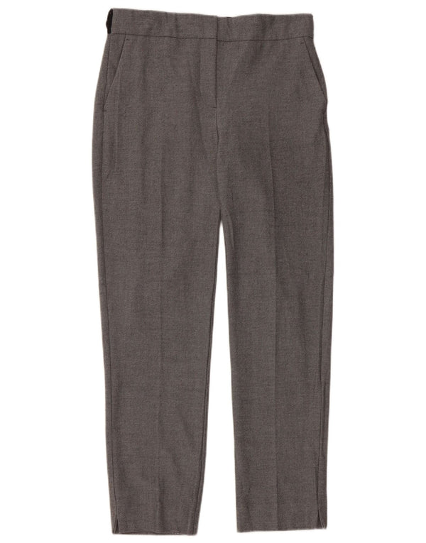 Calça Chino Reta Feminina Zara Pequena W26 L27 Poliéster Cinza