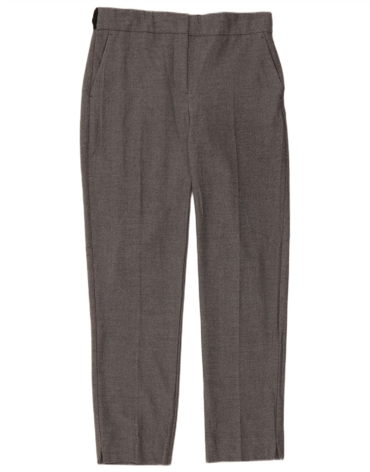 Calça Chino Reta Feminina Zara Pequena W26 L27 Poliéster Cinza