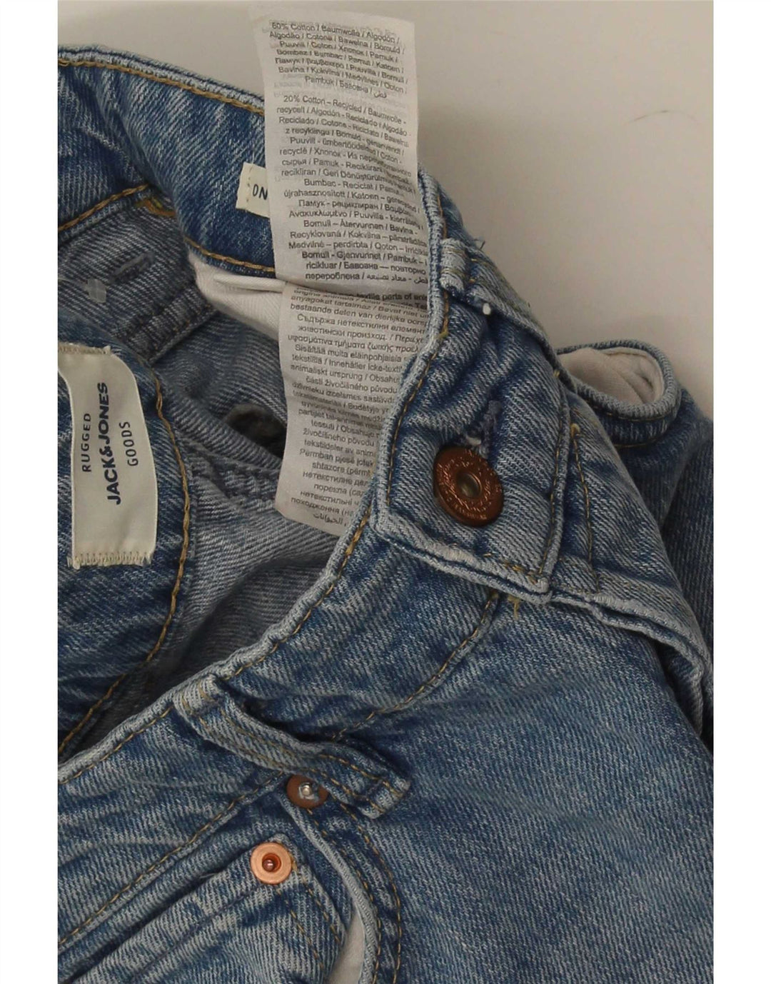 Jeans masculinos Jack & Jones Slim W27 L32 algodão azul