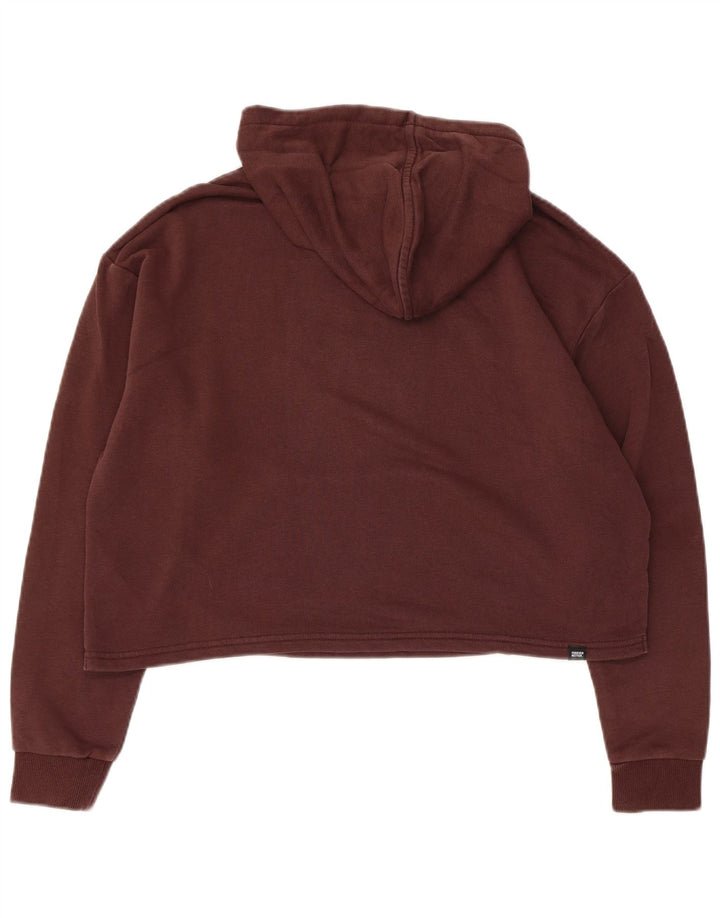 Puma Womens Crop Oversized Hoodie Jumper Reino Unido 10 Pequeno Algodão Marrom