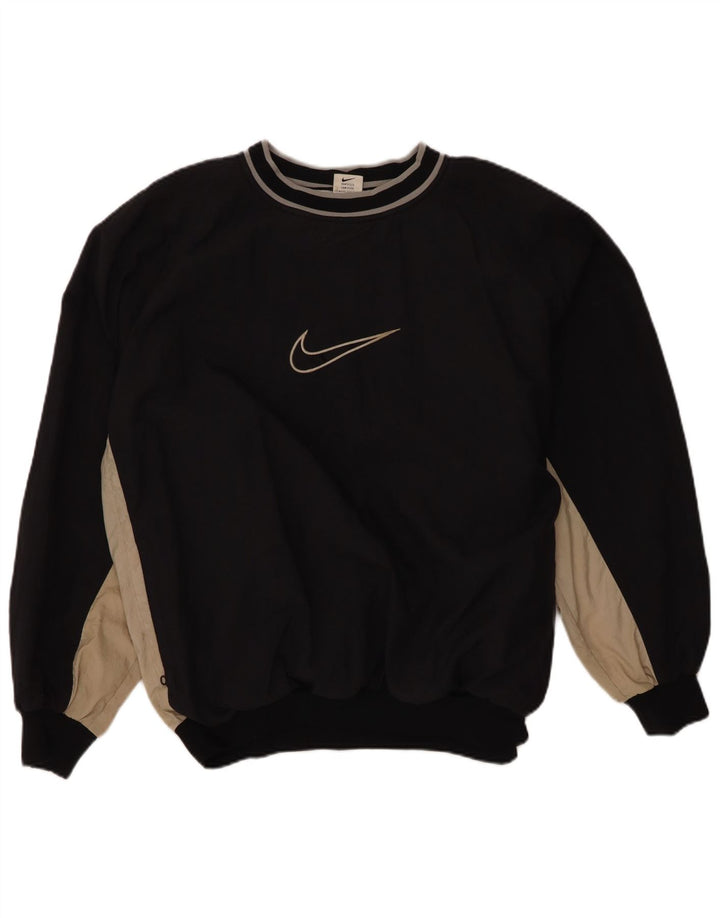 Moletom gráfico masculino Nike Jumper grande preto colorblock poliéster