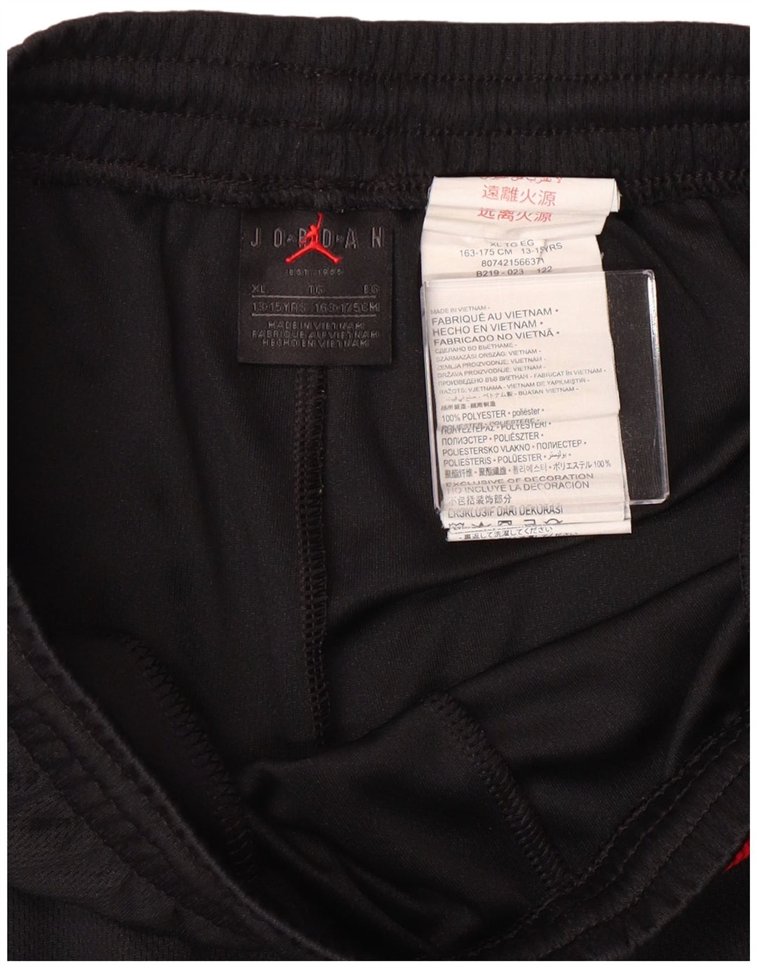 Shorts esportivos gráficos Jordan Boys 13-14 anos XL preto poliéster