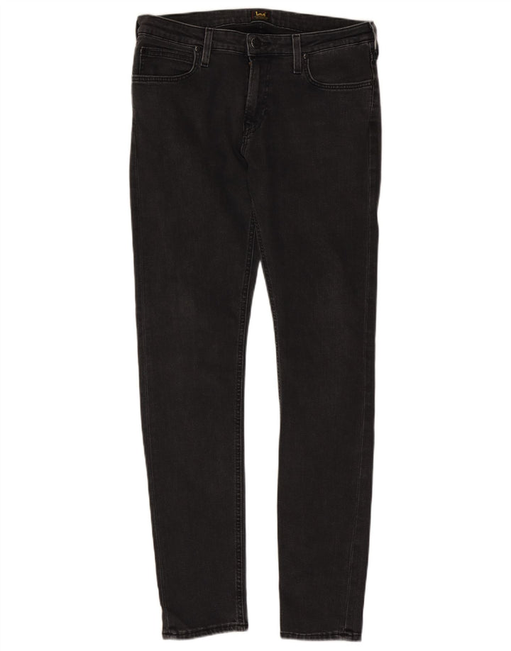 Lee Womens Malone Skinny Jeans W33 L32 Algodão Preto