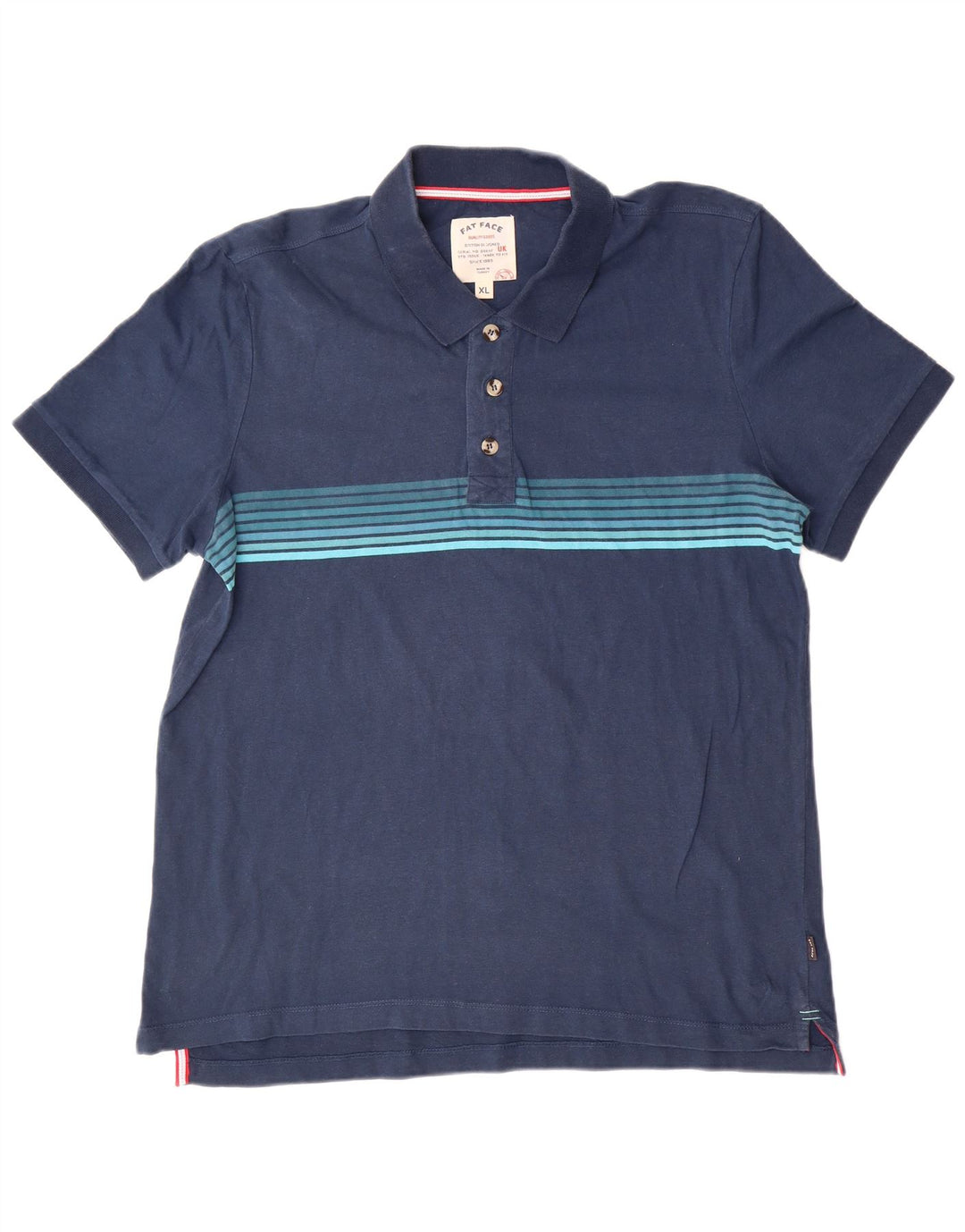 Camisa polo masculina Fat Face XL azul marinho listrada