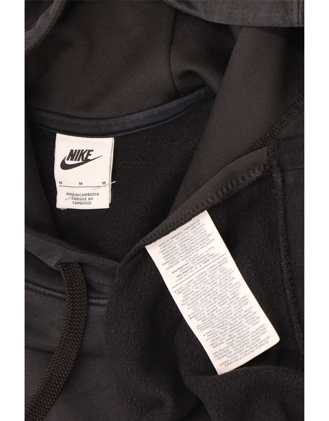 Jumper com capuz gráfico masculino Nike médio preto colorblock poliéster