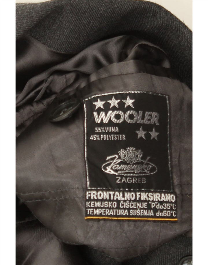 Sobretudo feminino vintage UK 10 lã cinza pequena