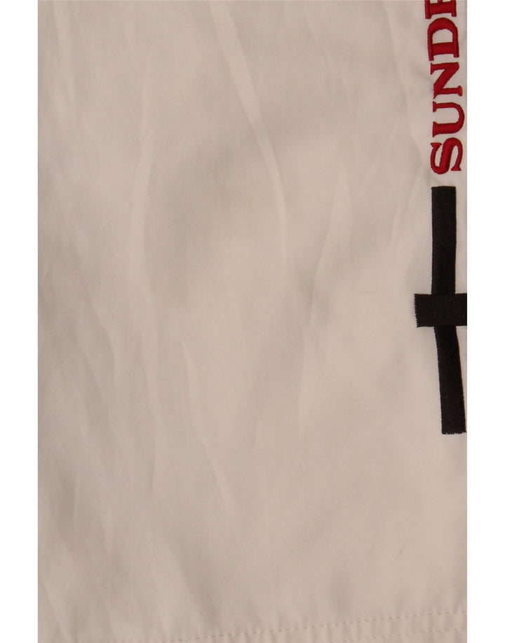Sundek Mens Graphic Natação Shorts Grande Poliéster Branco