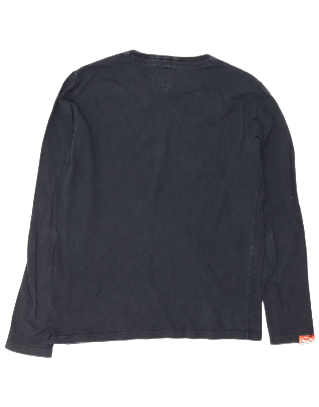 Superdry Mens Graphic Top Manga Longa Grande Algodão Preto