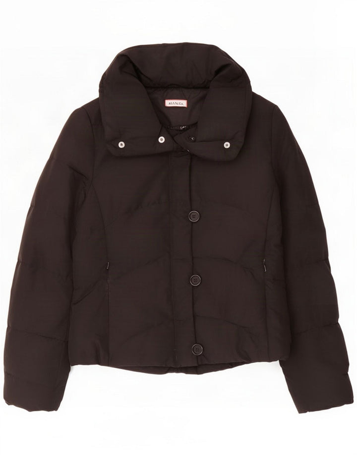 Jaqueta acolchoada feminina Max & Co. UK 8 pequena poliamida preta