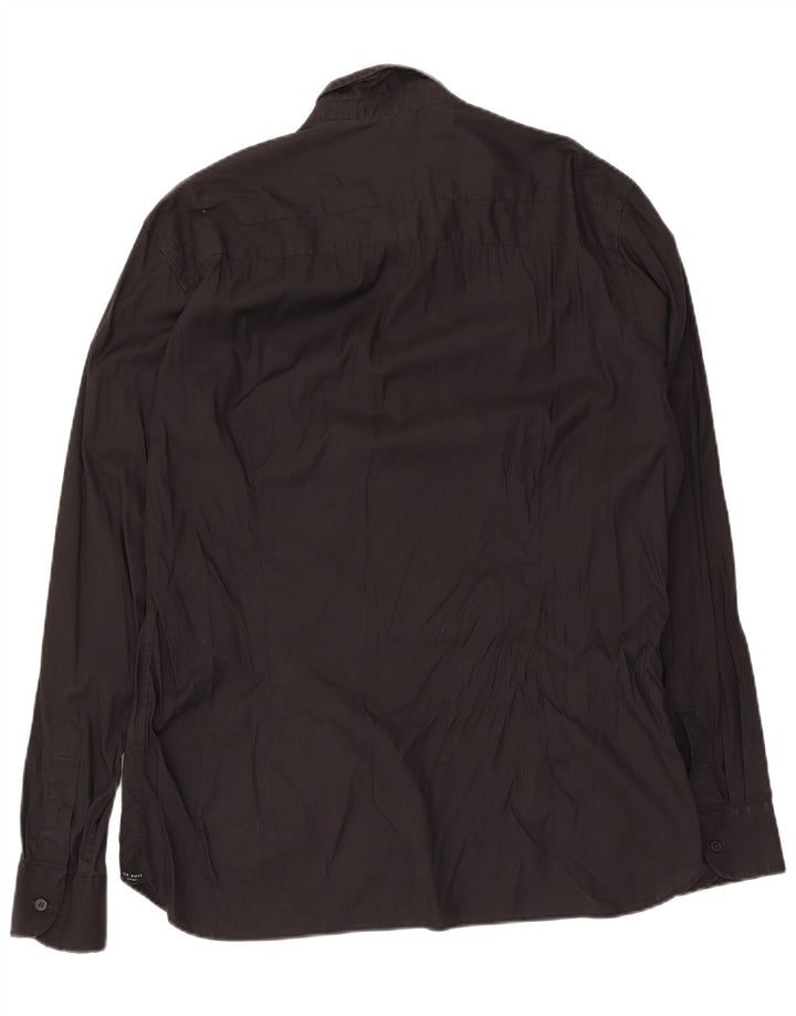 Camisa masculina Ted Baker tamanho 5 XL algodão preto