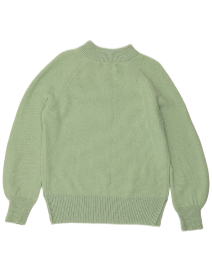 Suéter feminino Marks & Spencer com gola tartaruga Reino Unido 10 pequeno verde