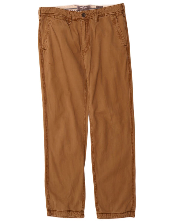 Calça Chino Reta Masculina Fat Face W32 L31 Algodão Bege