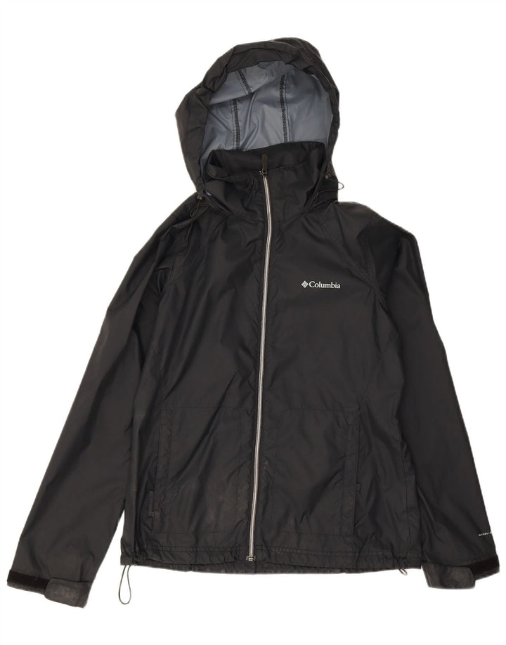 Jaqueta de chuva Columbia masculina Omni-Shield com capuz Reino Unido 38 médio preto nylon