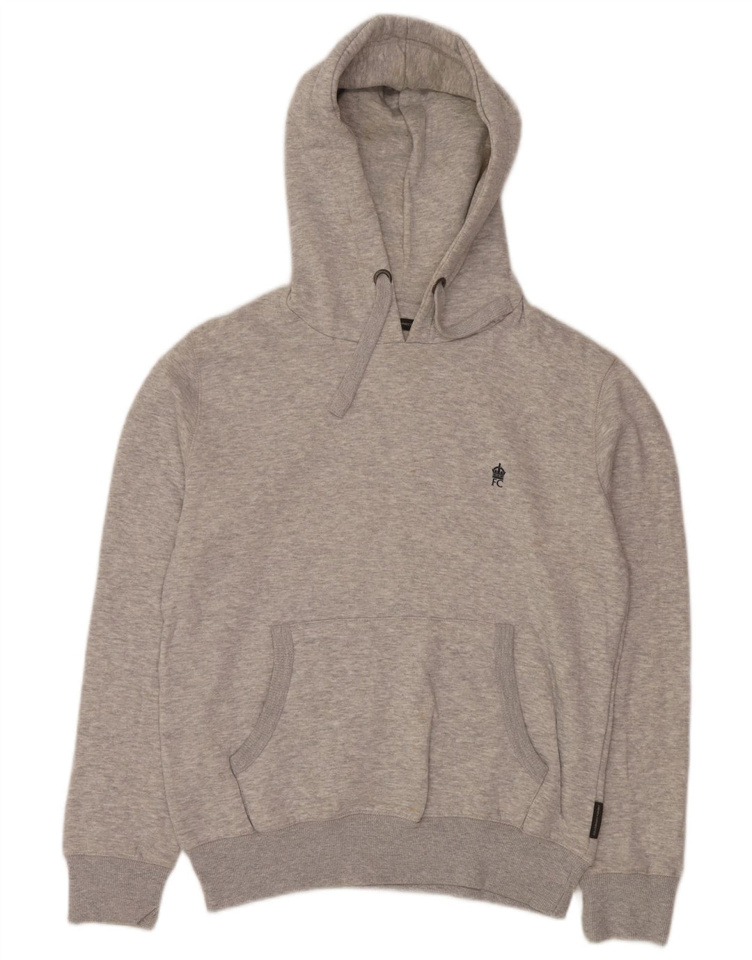 Jumper com capuz masculino French Connection pequeno algodão manchado cinza
