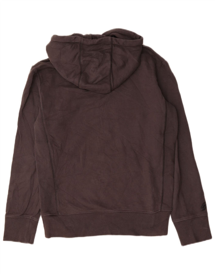 Suéter com capuz masculino Superdry pequeno algodão cinza
