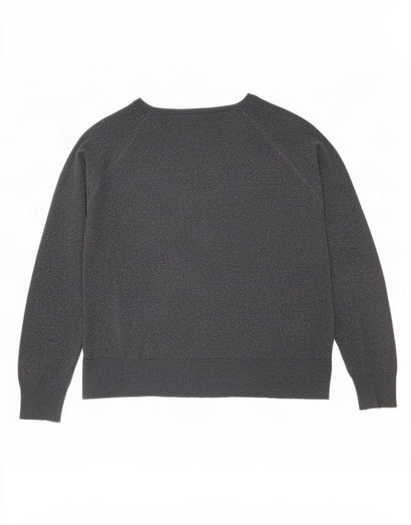 Zara blusa feminina oversized top UK 10 viscose manchada cinza pequena