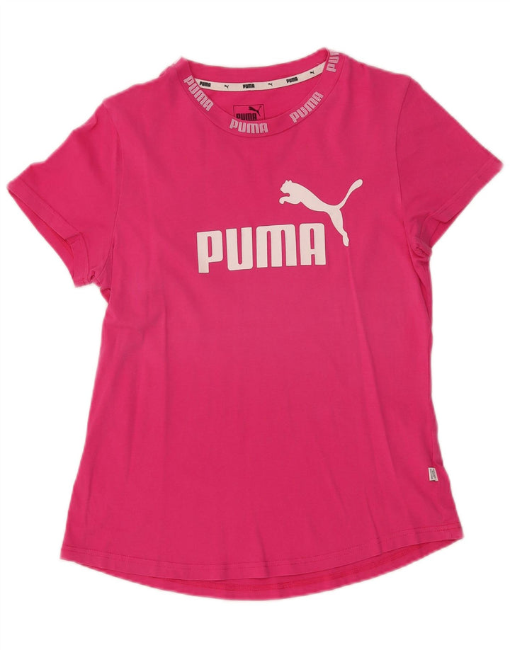 Puma Camiseta Feminina Graphic Top UK 14 Médio Algodão Rosa