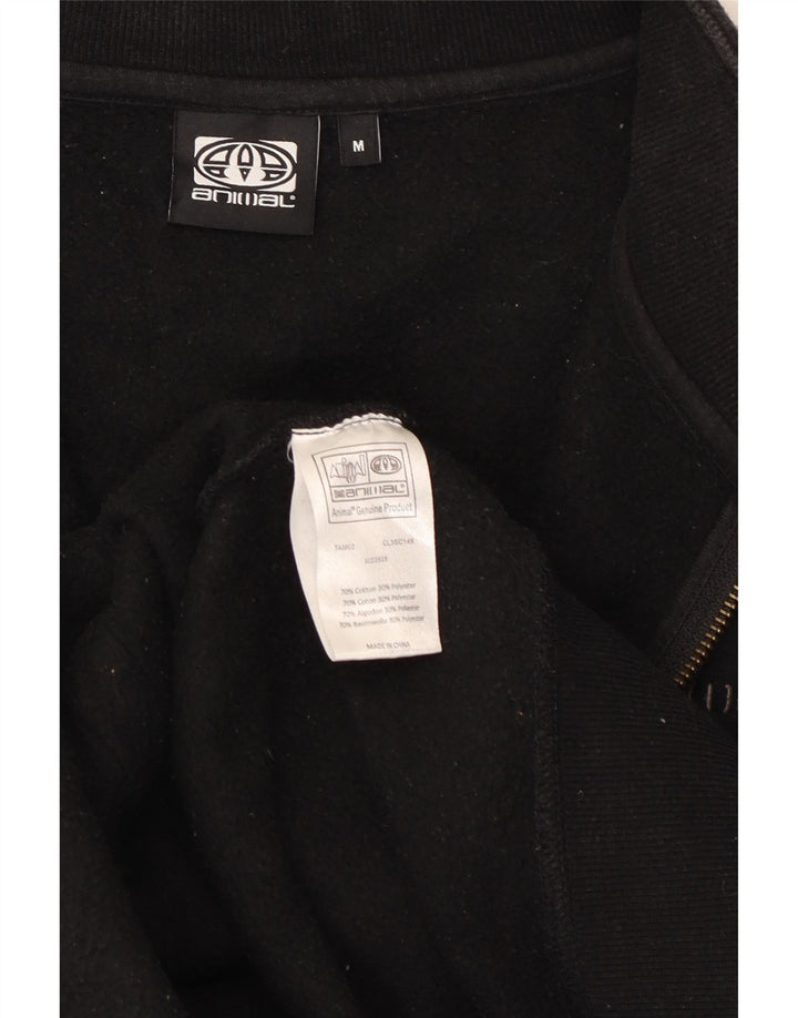 Animal Mens Graphic Tracksuit Top Jacket Médio Algodão Preto