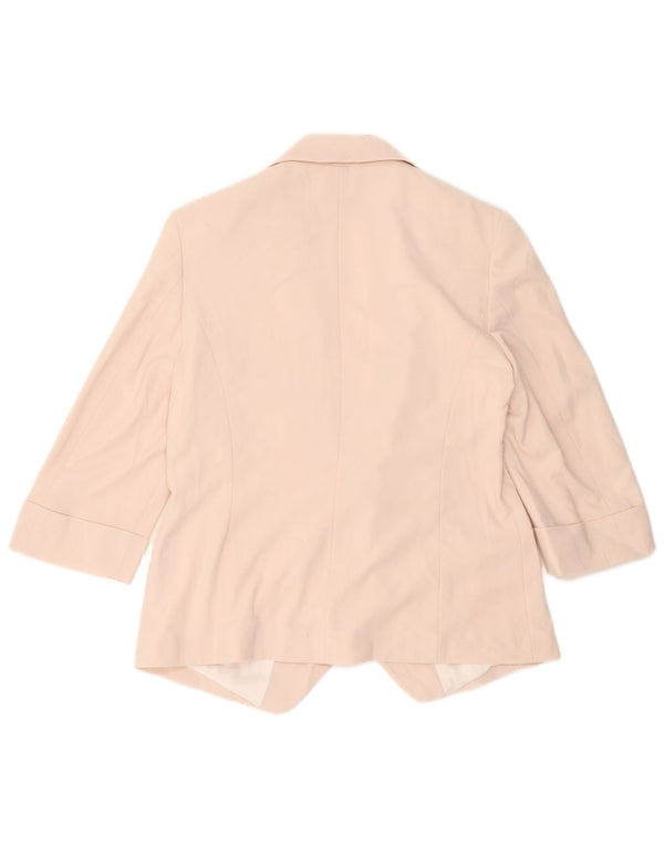 Jaqueta Blazer Feminina Marks & Spencer Manga 3/4 Aberta Reino Unido 12 Médio Rosa