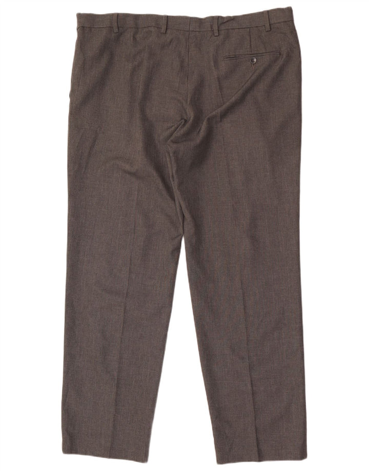 Calça masculina de terno reto MARKS & SPENCER W42 L31 poliéster cinza