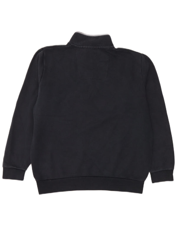 Crew Clothing Mens Zip Neck Moletom Jumper XL Azul Marinho Algodão