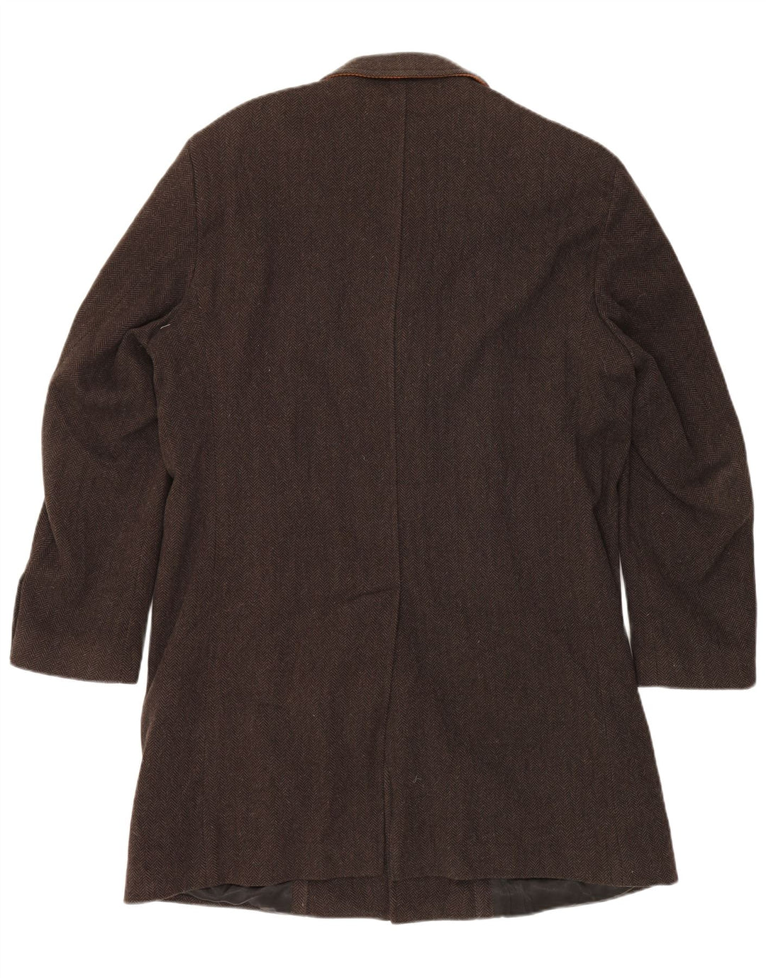 Sobretudo masculino GANT UK 42 XL lã espinha de peixe marrom