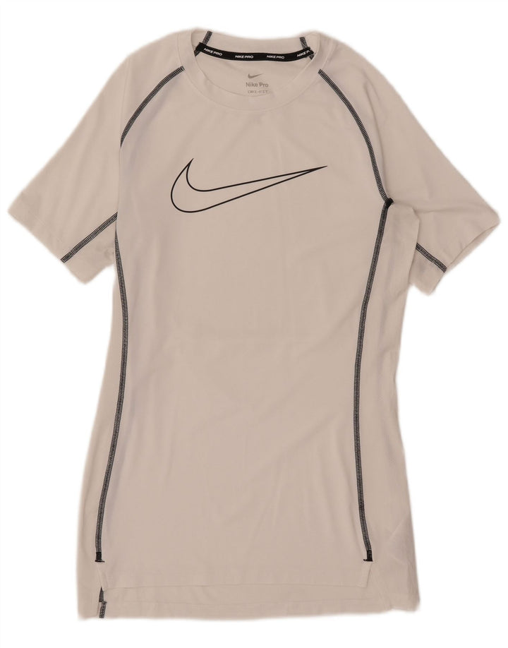 Camiseta masculina Nike Dri Fit Graphic Top Médio Branco Poliéster