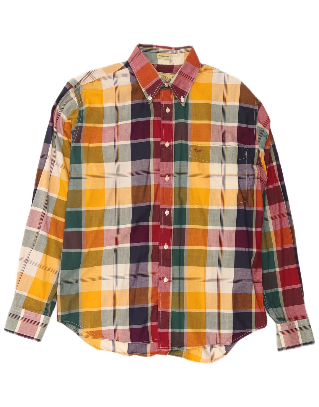 Alley & Sons Camisa xadrez masculina média de algodão xadrez multicolorido