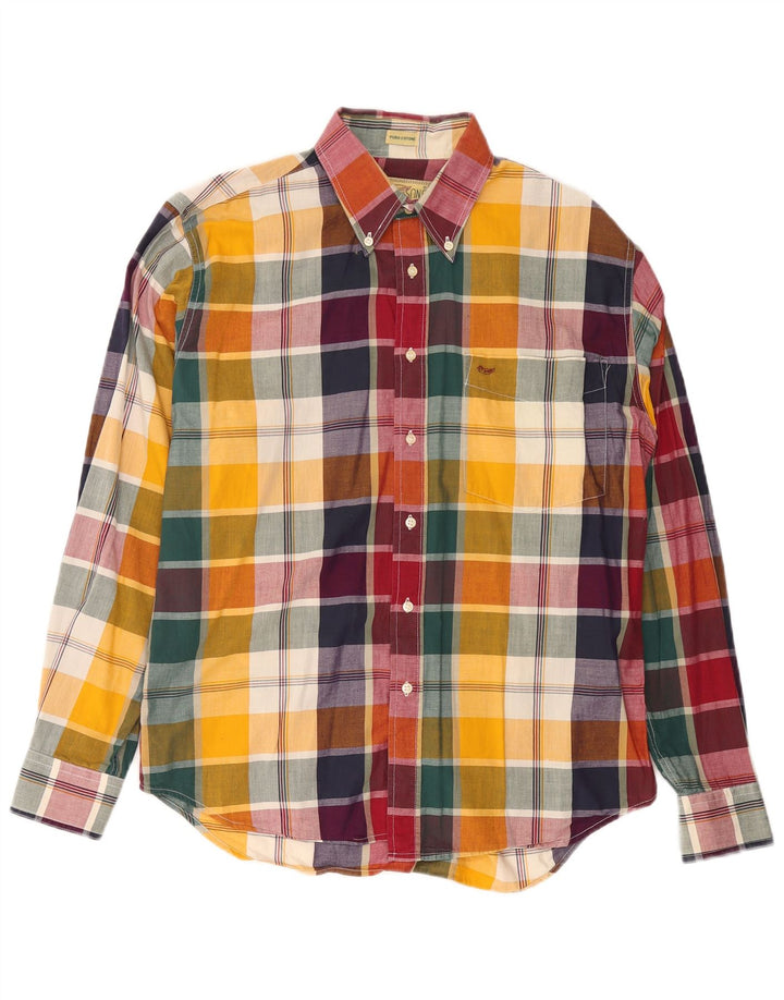 Alley & Sons Camisa xadrez masculina média de algodão xadrez multicolorido