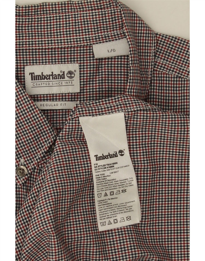 Camisa masculina Timberland Regular Fit grande algodão guingão multicolorido