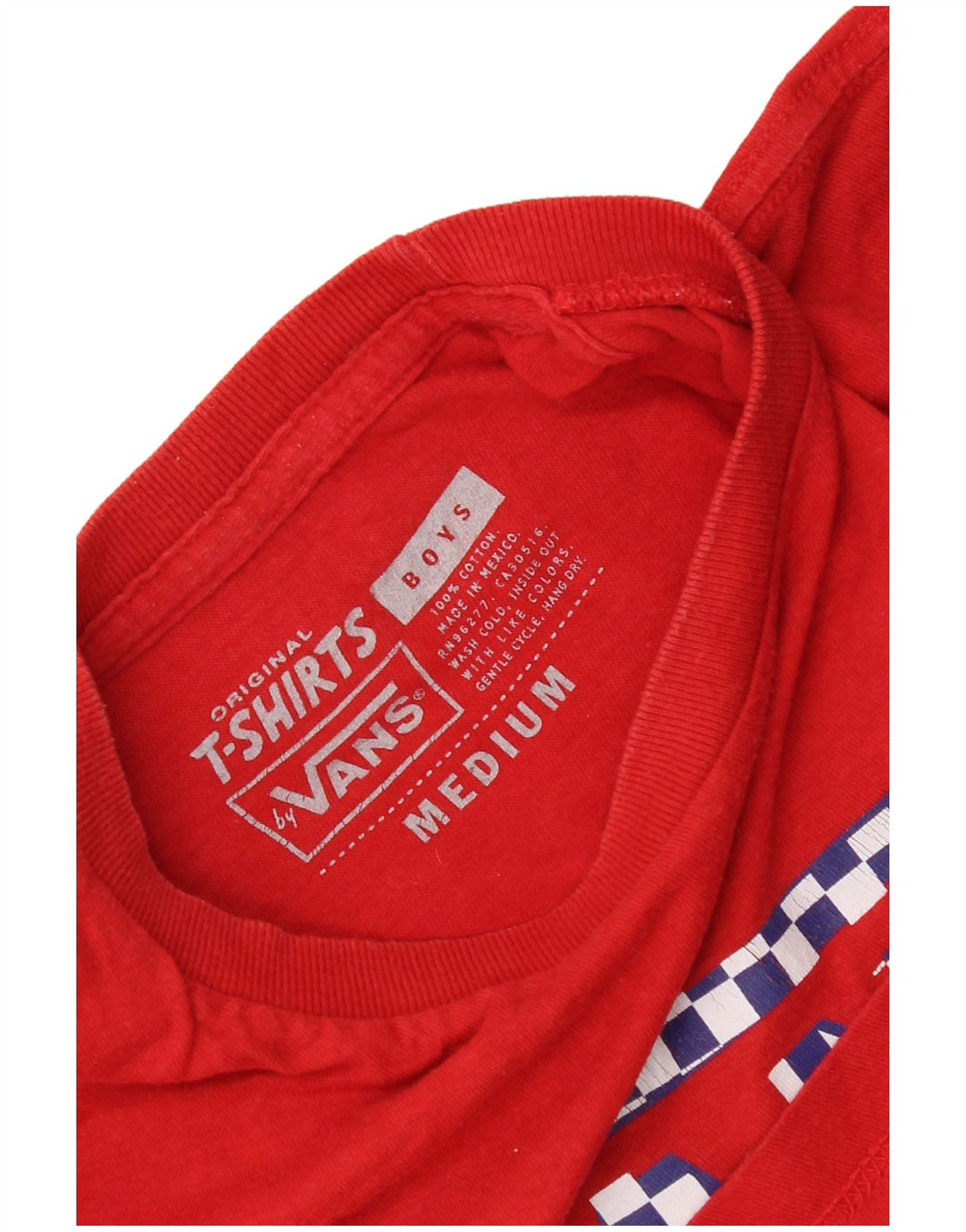 Camiseta Vans Meninos Graphic Top 10-11 Anos Médio Algodão Vermelho