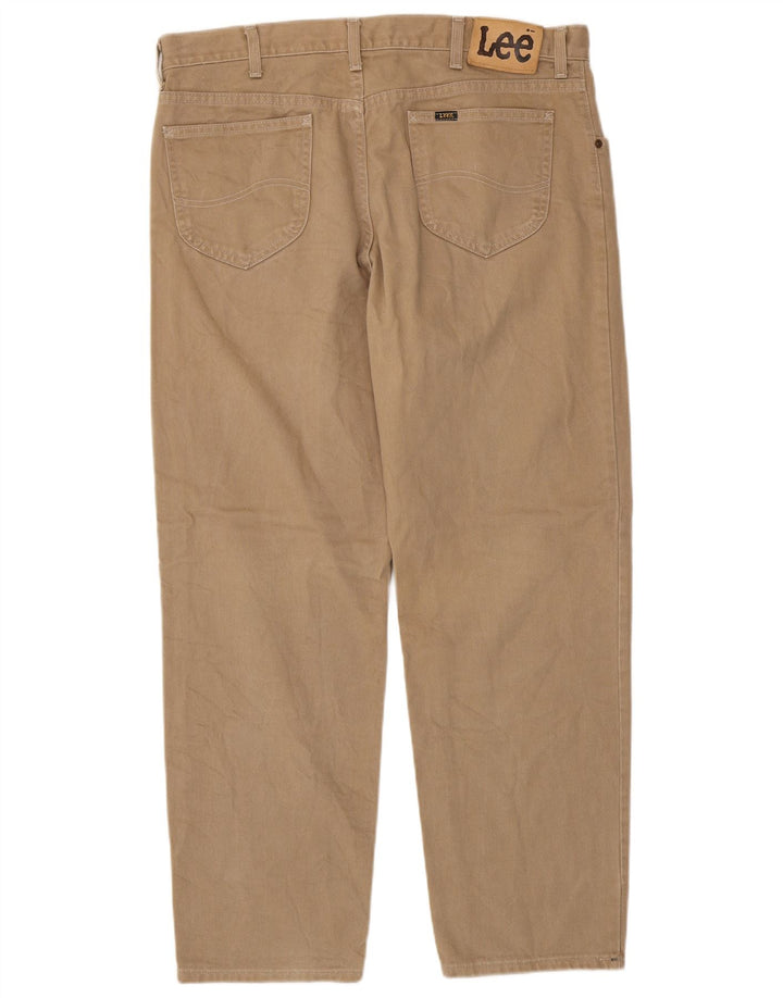 Lee Mens Tapered Jeans W38 L30 Algodão Marrom