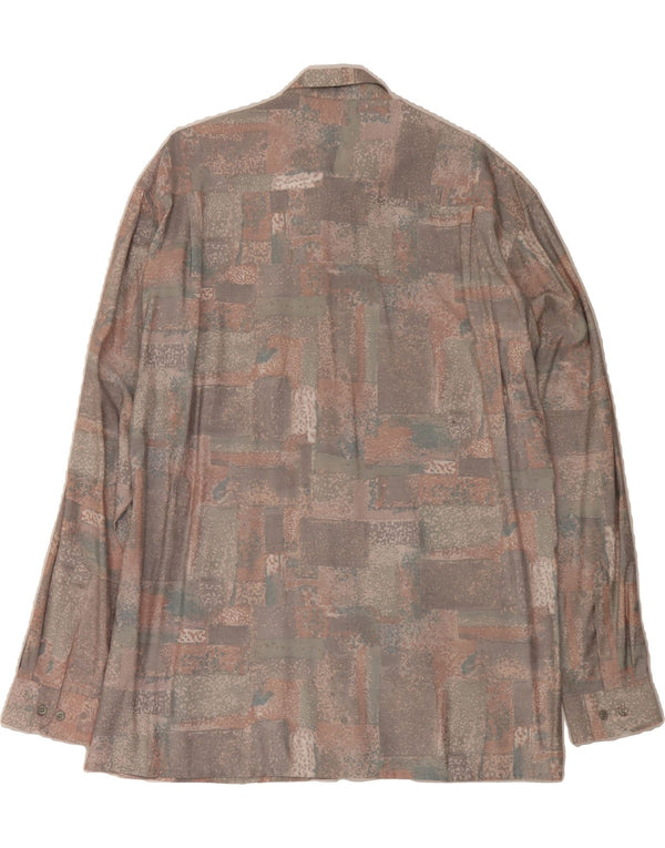 Camisa masculina VINTAGE grande poliéster multicolorido patchwork