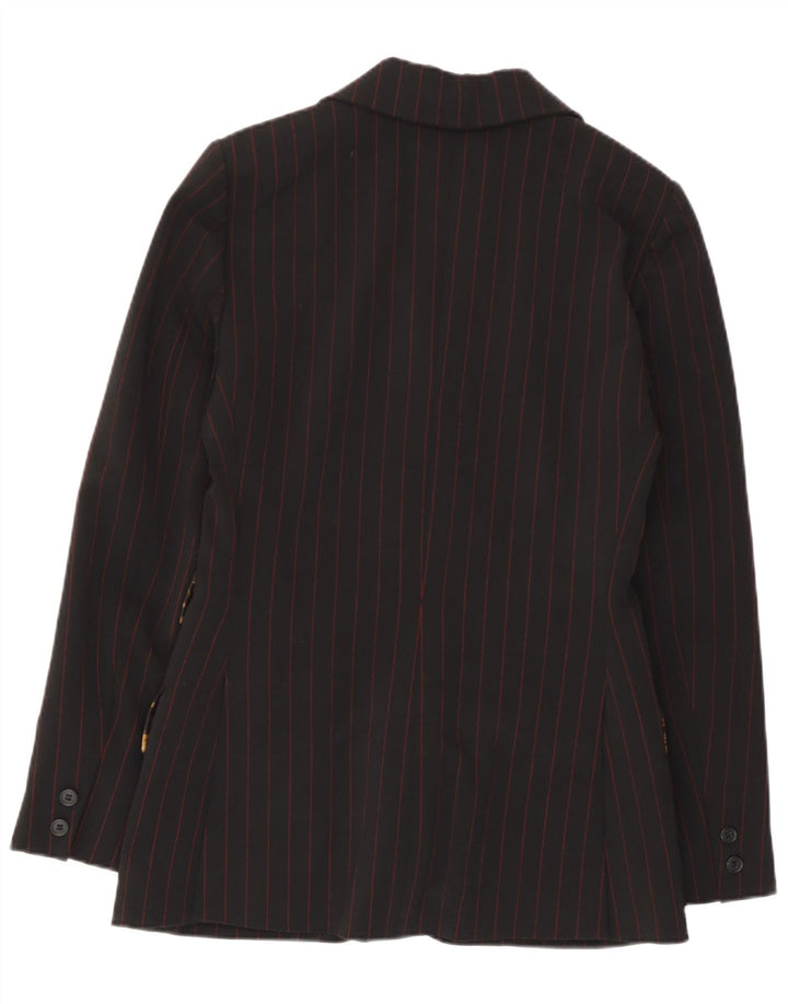 Jaqueta blazer feminina vintage com 2 botões IT 42 listrada preta média