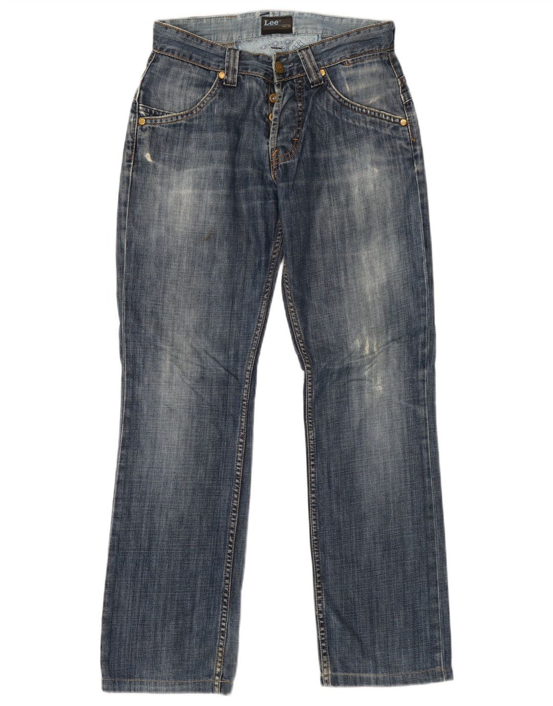 Calça jeans feminina LEE Knox Dart Straight W29 L29 azul algodão