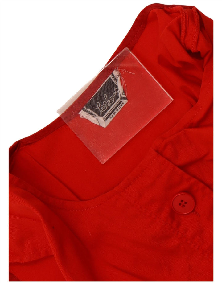 Vestido feminino Luisa Spagnoli sem mangas UK 12 vermelho médio