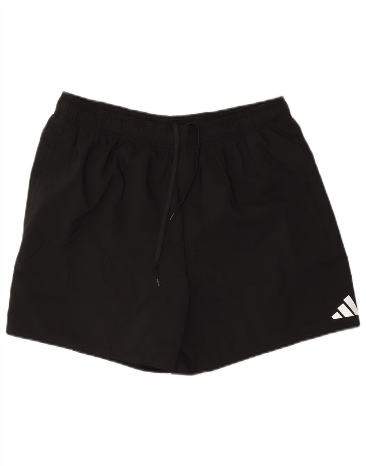 Shorts esportivos masculinos Adidas grande poliéster preto