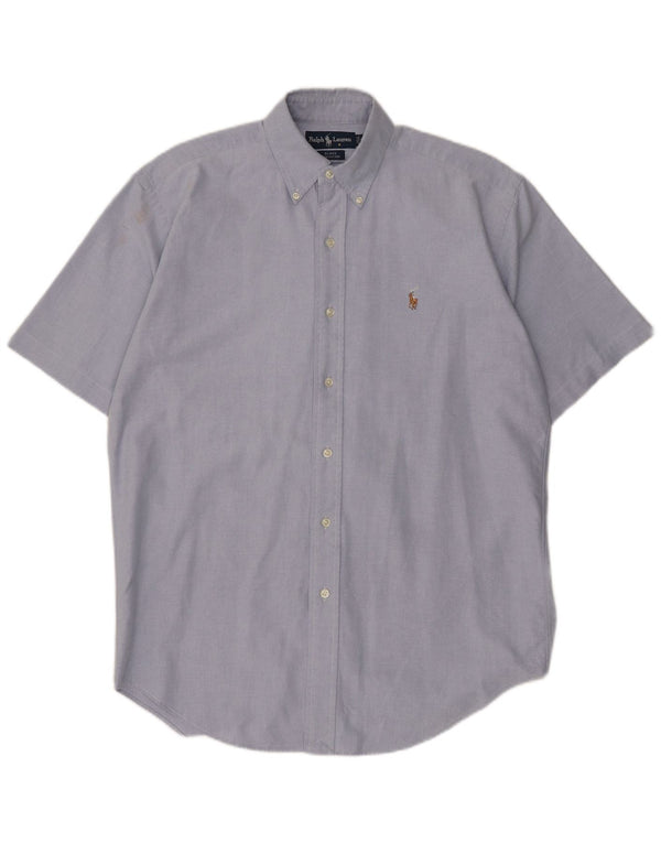 Camisa masculina Ralph Lauren Blake manga curta solta ajuste pequeno algodão azul