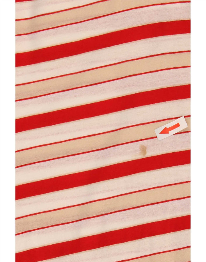 Camisa polo masculina Amerigo Vespucci de algodão listrado vermelho médio