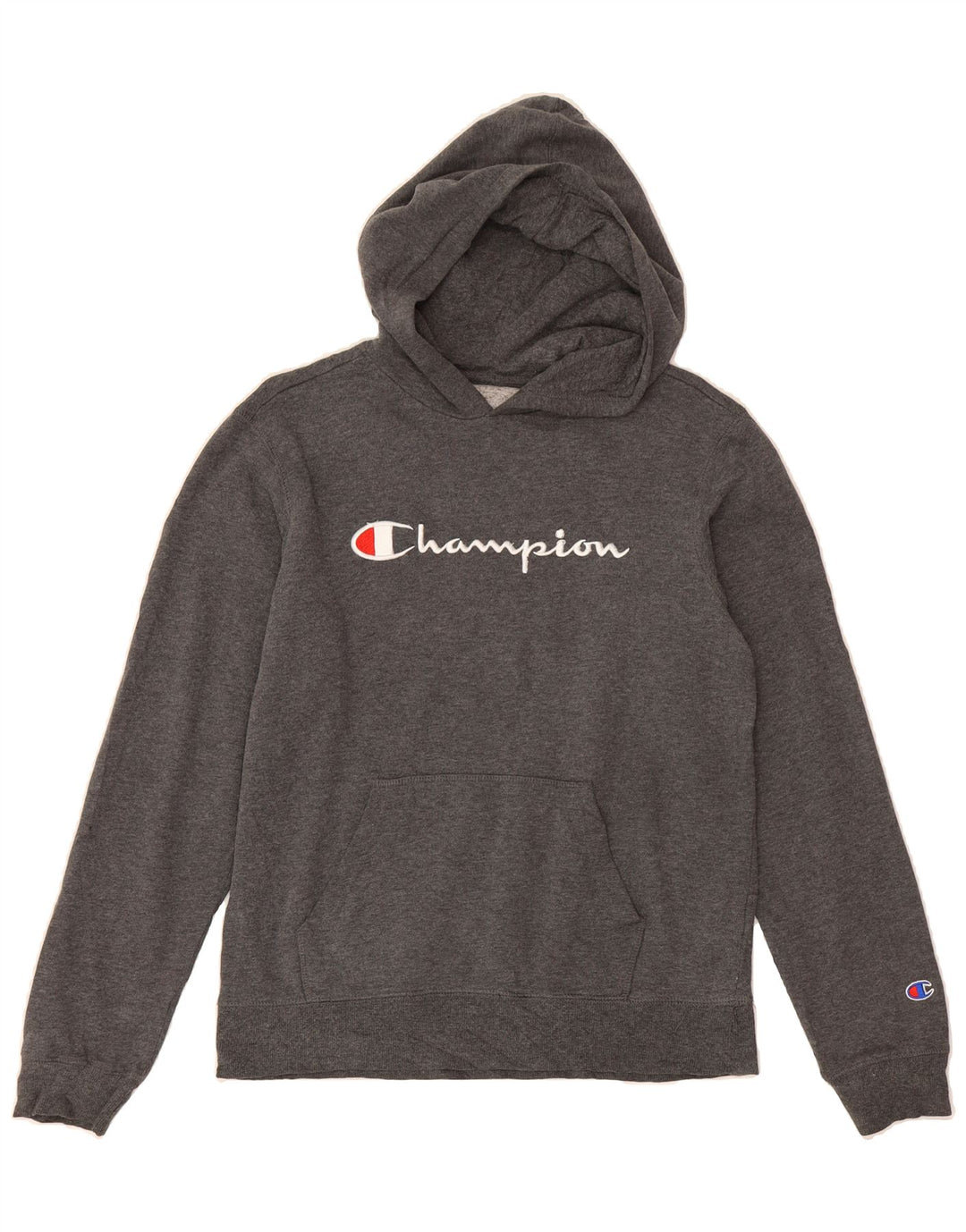 CHAMPION Womens Graphic Hoodie Jumper UK 18 XL Grey Vintage Champion and Second-Hand Champion from Messina Hembry 
