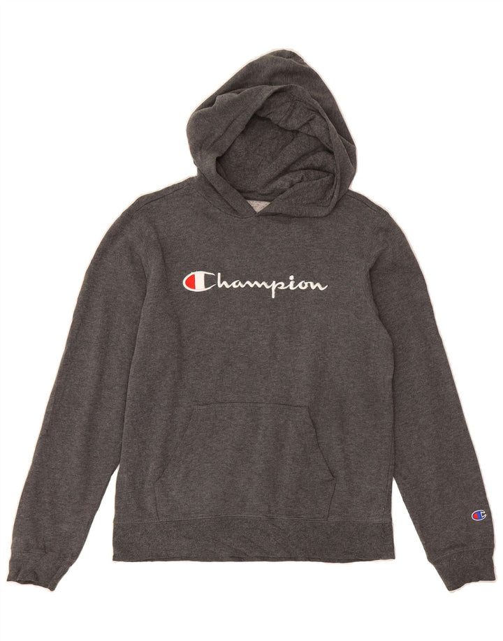 CHAMPION Womens Graphic Hoodie Jumper UK 18 XL Grey Vintage Champion and Second-Hand Champion from Messina Hembry 
