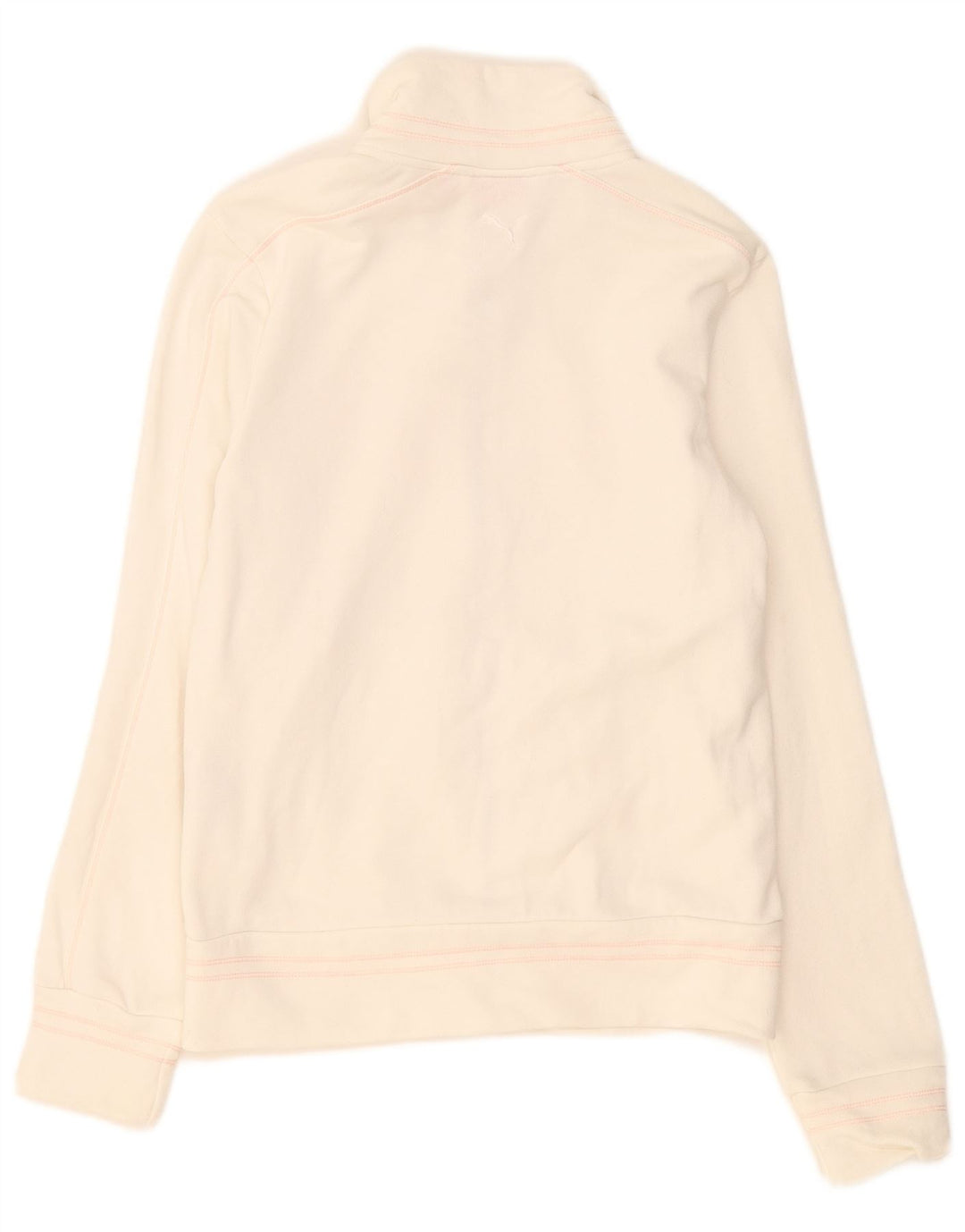 Puma Womens Graphic Tracksuit Top Jacket UK 8 Pequeno Algodão Branco