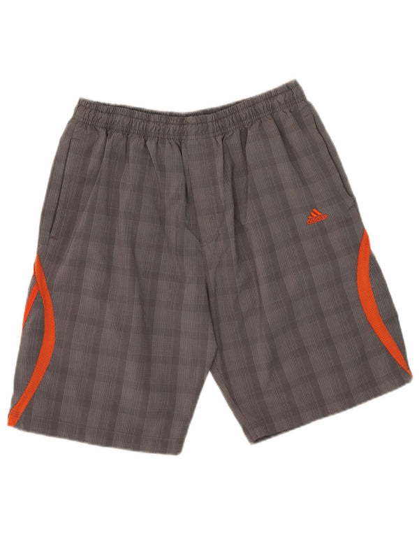 Shorts esportivos masculinos Adidas UK 46/48 XL cinza xadrez
