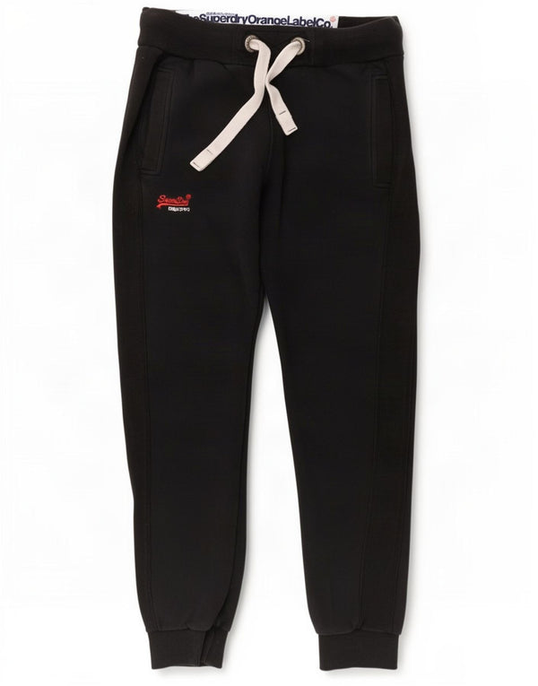 Superdry Mens Slim Fit Calças de treino Joggers Pequeno Algodão Preto