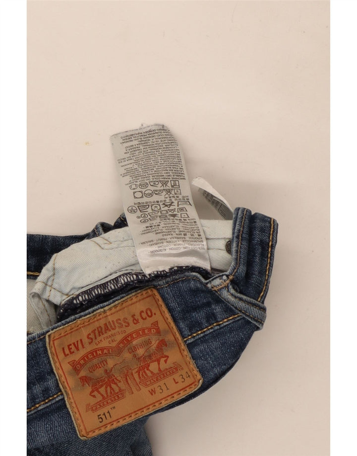 Levi's Masculino 511 Slim Jeans W31 L34 Azul Algodão
