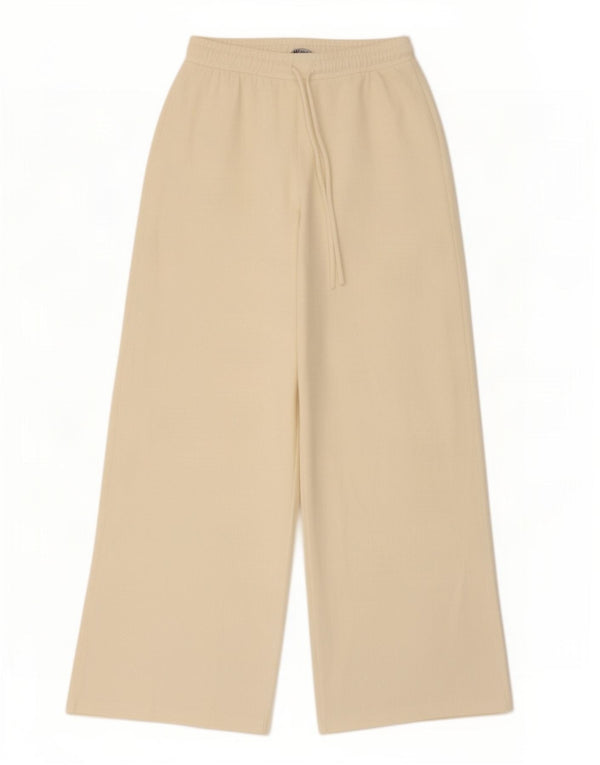 Zara Womens Baggy Calças de treino Reino Unido 8 pequeno algodão branco