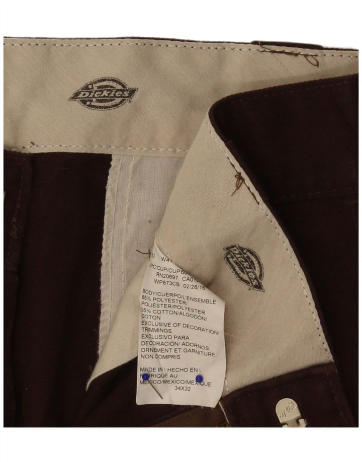 Calças Chino retas masculinas Dickies W34 L32 poliéster marrom